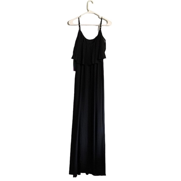Show Me Your Mumu Caitlin Ruffle Maxi Dress in Black Chiffon Size: XXS NWT - Picture 6 of 8